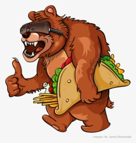 Papa Bear With Taco - Cartoon, HD Png Download, Transparent PNG