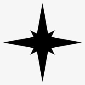 Simple Compass Rose - Transparent 4 Point Star, HD Png Download, Transparent PNG