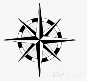 Compass Nautical Star Clipart Rose Transparent Png - North Map Compass, Png Download, Transparent PNG