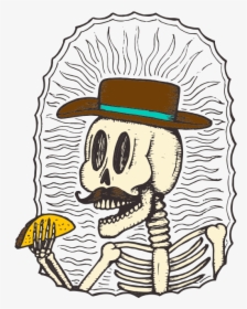Illustration Of Skeleton With Taco - Taco Skeleton, HD Png Download, Transparent PNG