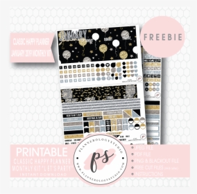 Let S Party Classic Happy Planner January 2019 Monthly - Digital Planner 2019 Freebies, HD Png Download, Transparent PNG