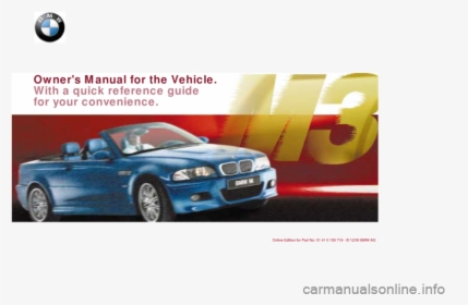 Bmw M3 Convertible 2001 E46 Owners Manual, Page - Bmw El Placer De Conducir, HD Png Download, Transparent PNG