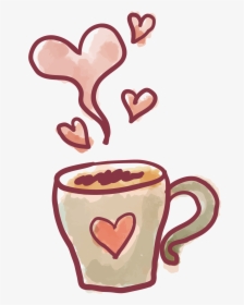 Valentines Day Paper Drawing Heart Love - Coffee Heart Drawing Png, Transparent Png, Transparent PNG
