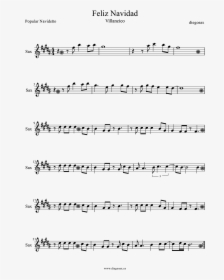 Feliz Navidad Merry Christmas Alto Saxophone Sheet - Glenn Miller In The Mood Alto Sax Sheet Music, HD Png Download, Transparent PNG