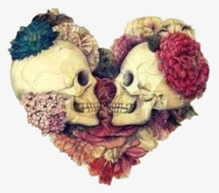 #amor De Calaveras - Two Skulls In Heart Shape, HD Png Download, Transparent PNG