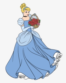 Cinderella Glass Slipper Coloring Page - Cinderella Drawing With Colour, HD Png Download, Transparent PNG