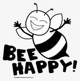 Spelling Bee Clipart Black And White Clipartxtras Png - Bee Happy Black And White, Transparent Png, Transparent PNG