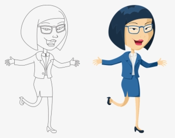 Asian, Woman, Business Woman, Female, Happy Woman - Transparent Female Business Cartoon, HD Png Download, Transparent PNG