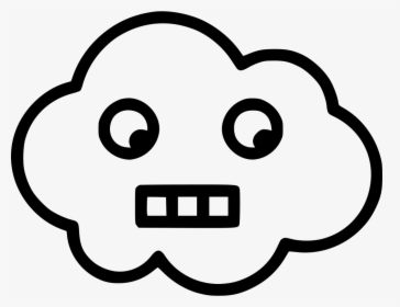 Cloud Scared Shocked - Cloud With Face Png, Transparent Png, Transparent PNG