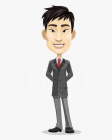 Transparent Pensive Clipart - Cartoon Asian Business Man, HD Png Download, Transparent PNG