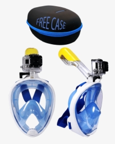 Snorkel Mask White Blue With Case - Snorkel Mask Malaysia, HD Png Download, Transparent PNG