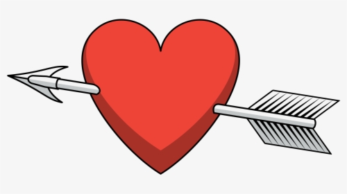 Arrow With Heart Graphic - Heart With Arrow Through Middle, HD Png Download, Transparent PNG
