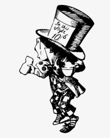Mad Hatter Alice S Adventures In Wonderland March Hare - Original Mad Hatter Drawing, HD Png Download, Transparent PNG