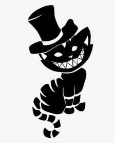 Cheshire Cat Mad Hatter Tattoo Alice S Adventures In - Alice In Wonderland Cat Silhouette, HD Png Download, Transparent PNG