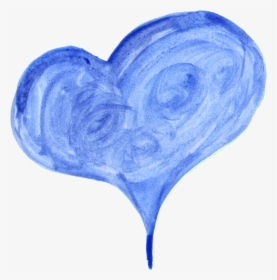 Blue Watercolor Heart Transparent Background, HD Png Download, Transparent PNG