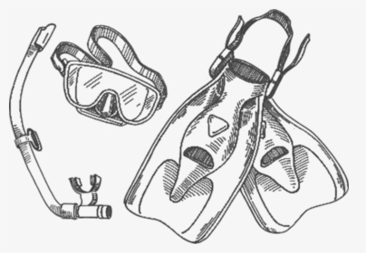 Snorkel Drawing Snorkeling Gear - Sketch, HD Png Download, Transparent PNG