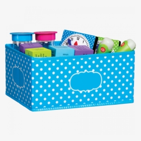 Aqua Polka Dots Small Storage Bin - Hand Made Bags Step By Step, HD Png Download, Transparent PNG