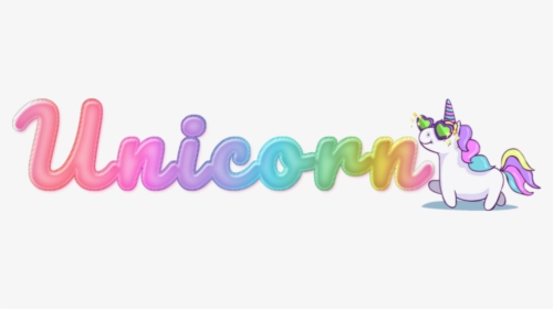 #ftestickers #text #typography #wordart #unicorn #colorful - Cartoon, HD Png Download, Transparent PNG