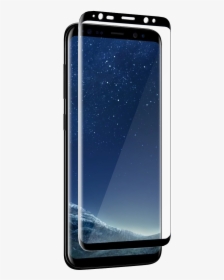 Samsung Galaxy S 8 Curved Black Tempered Glass   Title - Samsung S8 Glass Black, HD Png Download, Transparent PNG