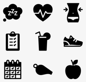 Icon Packs Vector - Healthy Lifestyle Clipart Black And White, HD Png Download, Transparent PNG