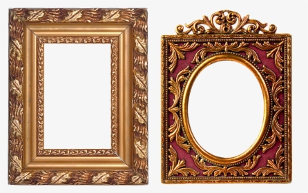 Frame, Carved, Gold, Baguette, Filigreed, Ornament - Oval Shaped Photo Frame, HD Png Download, Transparent PNG