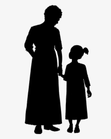 Transparent People Working Together Clipart - Woman And Child Silhouette, HD Png Download, Transparent PNG