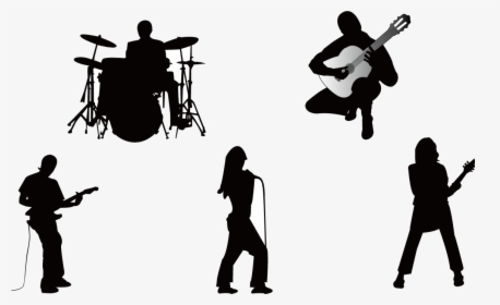 Musical Ensemble Silhouette Musician Guitarist - Rock Band Silhouette, HD Png Download, Transparent PNG