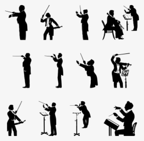 Conductor, Music, Silhouette, Orchestra, Concert - Grafika Dyrygent, HD Png Download, Transparent PNG