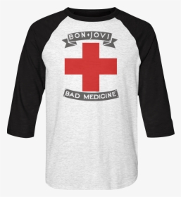 Bad Medicine Bon Jovi Raglan Baseball Shirt - Bon Jovi Bad Medicine T Shirt, HD Png Download, Transparent PNG