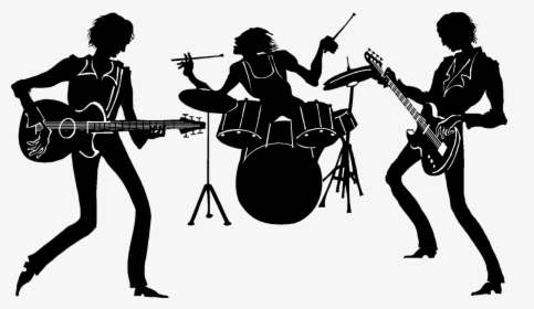 Band Silhouette Drums Free Picture - Rock Band Silhouette Png, Transparent Png, Transparent PNG