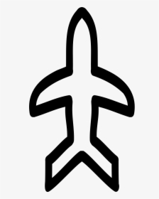 Airplane Hand Drawn Outline Pointing Up - Icon, HD Png Download, Transparent PNG