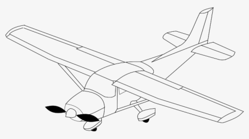 Cessna Drawing Outline - Draw A Airplane With A Banner, HD Png Download, Transparent PNG