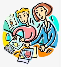 Free Clipart Of Students Doing Their Best Work - Teacher Helping Cartoon, HD Png Download, Transparent PNG