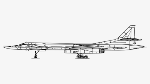 Tupolev 160 Aircraft Side View Vector Clip Art - Technical Drawing, HD Png Download, Transparent PNG