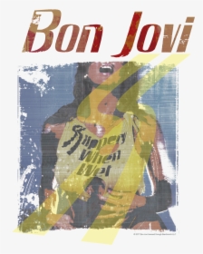 Bon Jovi Slippery When Wet Girl Men S Regular Fit T-shirt - Bon Jovi Slippery When Wet Tour Png, Transparent Png, Transparent PNG
