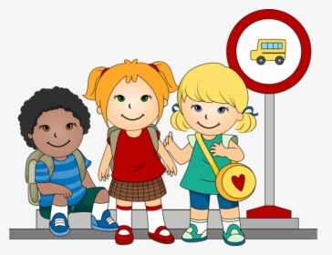 Kids Back To School Clipart - School Bus Stop Clipart, HD Png Download, Transparent PNG