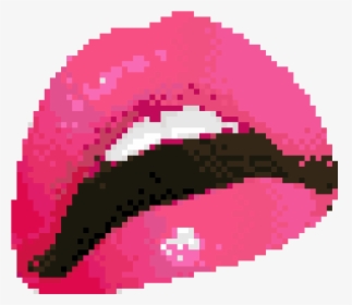 #cute #sexy #mouth #boca #lips #kawaii #pixel #pixels - Easy Pixel Art Nature, HD Png Download, Transparent PNG