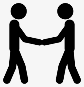 Two Stick Man Variants Shaking Hands - Stick People Shaking Hands, HD Png Download, Transparent PNG