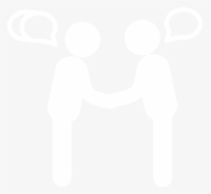 A Graphical Icon Of Two People Shaking Hands And Greeting - People Shaking Hands Icon White, HD Png Download, Transparent PNG
