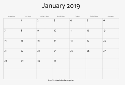 Transparent Calender Icon Png - Simple March 2019 Calendar, Png Download, Transparent PNG