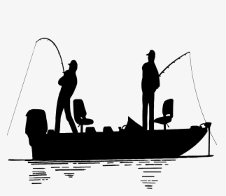 Bass Fishing Wedding Cake Topper Fishing Vessel Silhouette - Fishing Man In Boat Silhouette, HD Png Download, Transparent PNG
