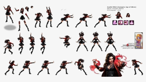 Click To View Full Size - Scarlet Witch Sprite Sheet, HD Png Download, Transparent PNG