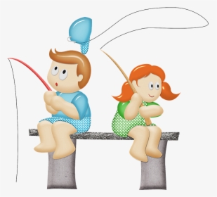 Two Kids Fishing Clipart, HD Png Download, Transparent PNG