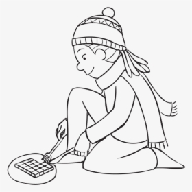 Girl Wearing A Beanie Using A Knife And Fork In Game - Illustration, HD Png Download, Transparent PNG
