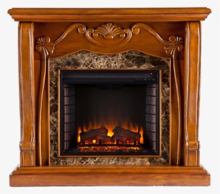 Harper Blvd Walnut Electric Fireplace Mantel Infrared - Fireplace, HD Png Download, Transparent PNG