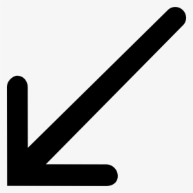 Si Glyph Arrow Thin Left Bottom - Arrow Pointing Down Left, HD Png Download, Transparent PNG
