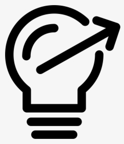 Light Bulb Outline With Thin Arrow To The Right - Lampada Com Seta Png, Transparent Png, Transparent PNG