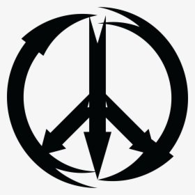 Free Clipart Of A Black And White Arrow Peace Symbol - Peace Sign Png, Transparent Png, Transparent PNG