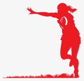 Girl Clipart Rugby - Woman Rugby Player Silhouette, HD Png Download, Transparent PNG