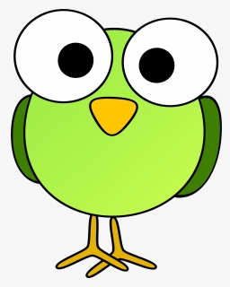 Green Googley-eye Bird - Green Bird Clipart, HD Png Download, Transparent PNG
